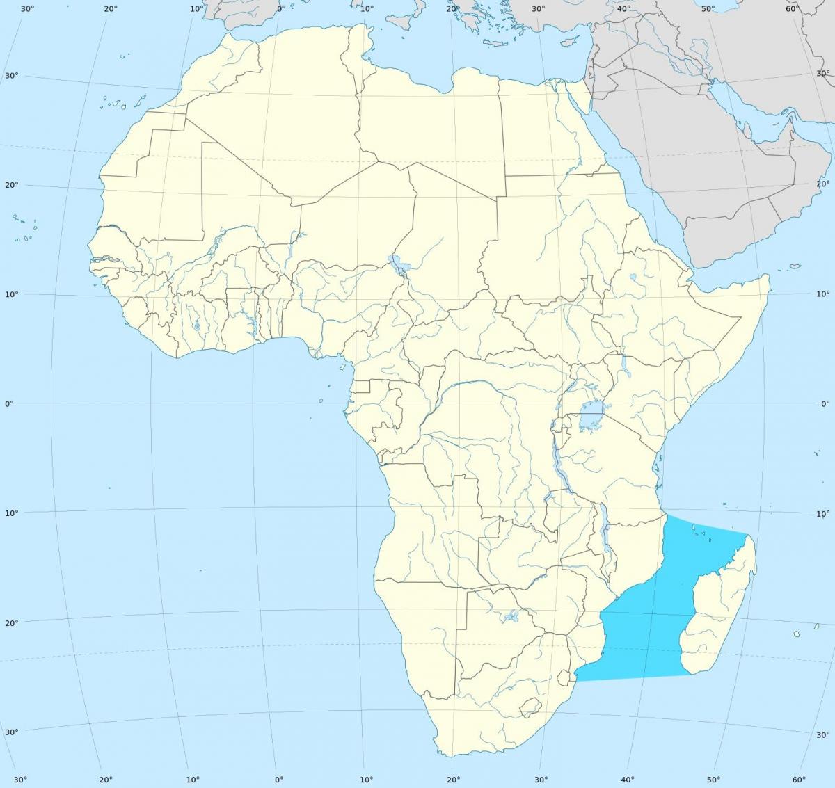 Mozambique-kanalen, afrika kort