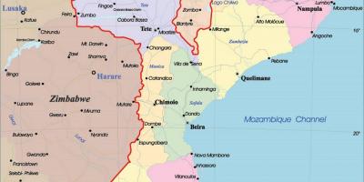 Mozambique politiske kort