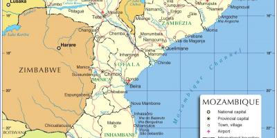 Maputo i Mozambique kort