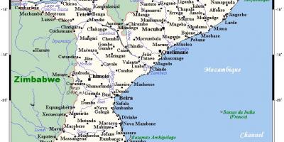 Kort over Mozambique byer